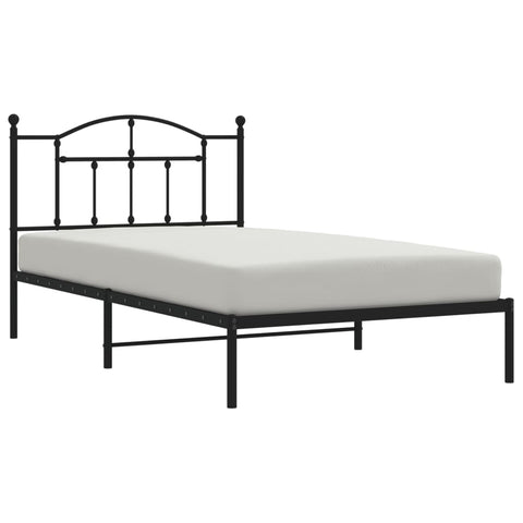 Metal Bed Frame With Headboard Black 106X203 Cm King Single Size King Single Bed Frames