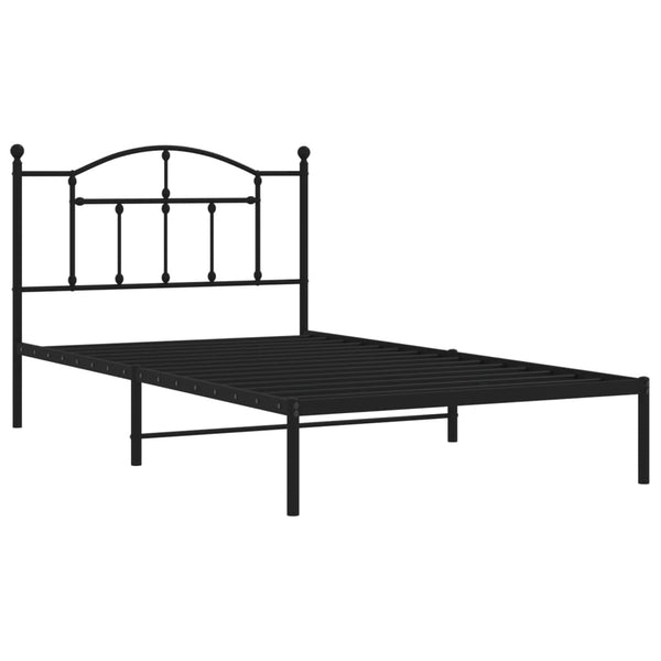 Metal Bed Frame With Headboard Black 106X203 Cm King Single Size King Single Bed Frames