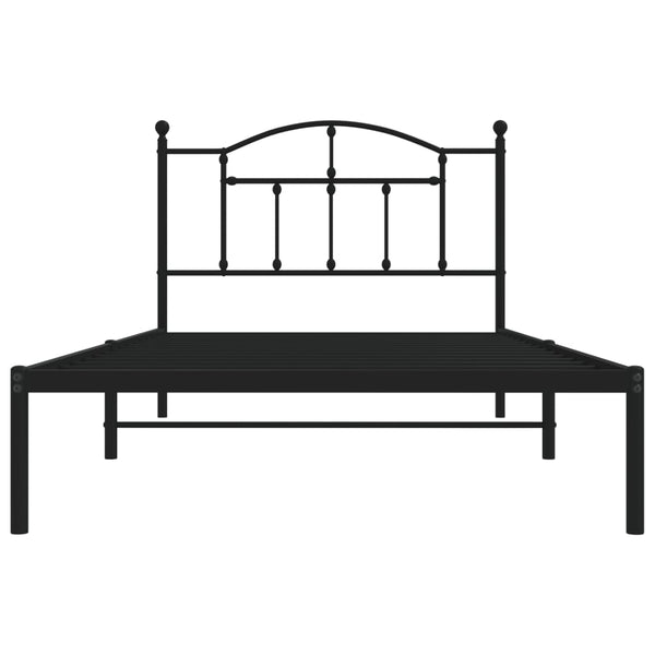 Metal Bed Frame With Headboard Black 106X203 Cm King Single Size King Single Bed Frames