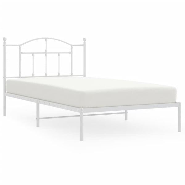 Metal Bed Frame With Headboard White 106X203 Cm King Single Size King Single Bed Frames