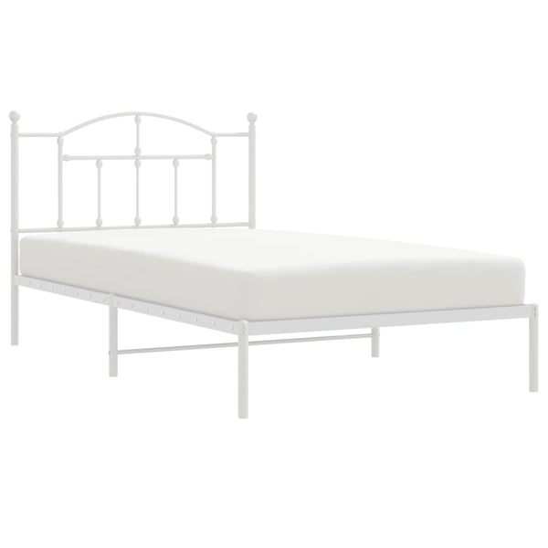 Metal Bed Frame With Headboard White 106X203 Cm King Single Size King Single Bed Frames