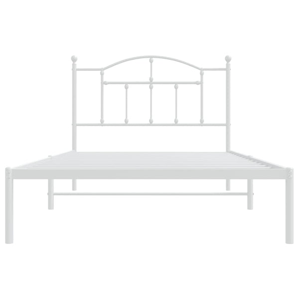Metal Bed Frame With Headboard White 106X203 Cm King Single Size King Single Bed Frames