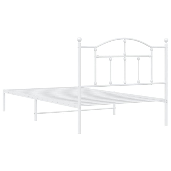 Metal Bed Frame With Headboard White 106X203 Cm King Single Size King Single Bed Frames