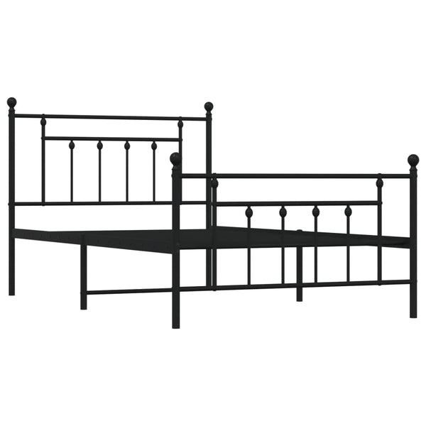 Metal Bed Frame With Headboard And Footboard Black 107X203 Cm King Single Size King Single Bed Frames