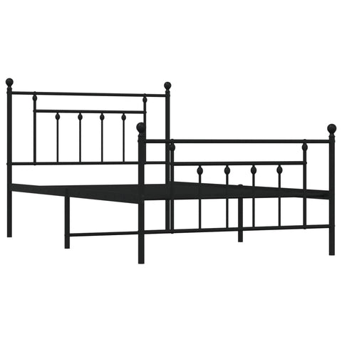 Metal Bed Frame With Headboard And Footboard Black 107X203 Cm King Single Size King Single Bed Frames