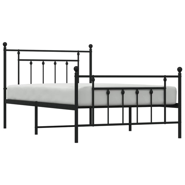 Metal Bed Frame With Headboard And Footboard Black 107X203 Cm King Single Size King Single Bed Frames