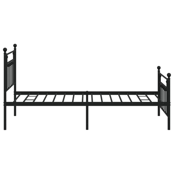 Metal Bed Frame With Headboard And Footboard Black 107X203 Cm King Single Size King Single Bed Frames