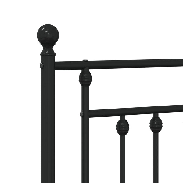 Metal Bed Frame With Headboard And Footboard Black 107X203 Cm King Single Size King Single Bed Frames