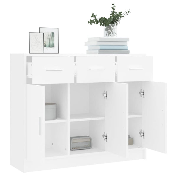 Sideboard White 91X28x75 Cm Engineered Wood Sideboards & Buffets