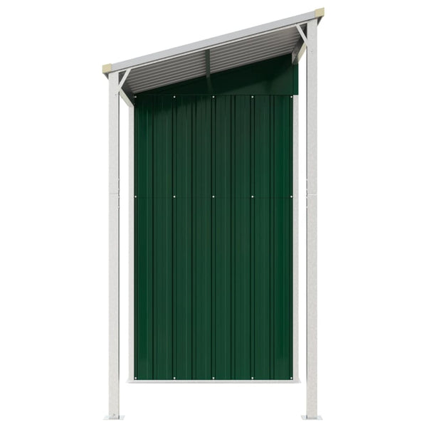 Garden Shed With Extended Roof Green 277X110.5X181 Cm Steel Sheds Summerhouses Carports