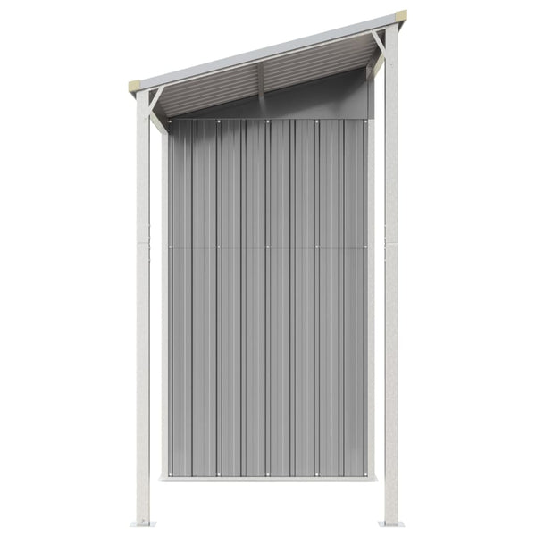 Garden Shed With Extended Roof Light Grey 277X110.5X181 Cm Steel Sheds Summerhouses Carports