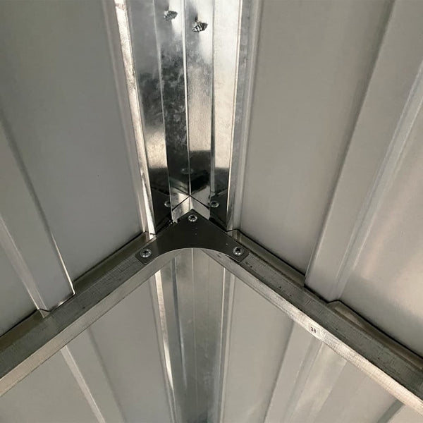 Garden Shed With Extended Roof Light Brown 277X110.5X181 Cm Steel Sheds Summerhouses Carports