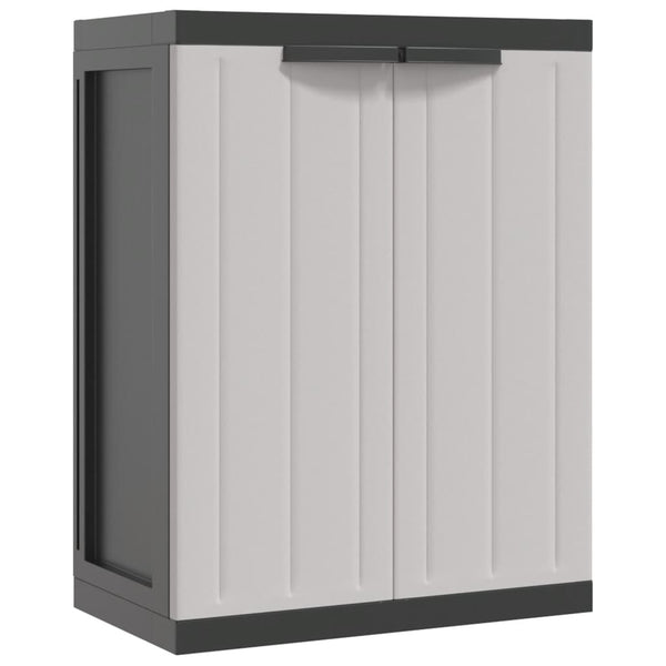 Vidaxl Outdoor Storage Cabinet Grey And Black 65X37x85 Cm Pp Tool Cabinets & Cupboards