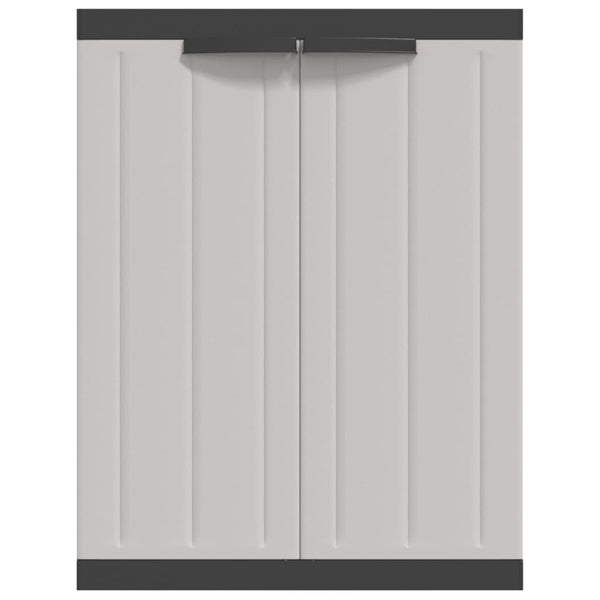 Vidaxl Outdoor Storage Cabinet Grey And Black 65X37x85 Cm Pp Tool Cabinets & Cupboards