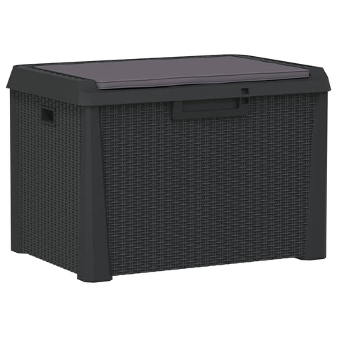 Garden Storage Box With Seat Cushion Anthracite 125 L Pp Storage Deck Boxes