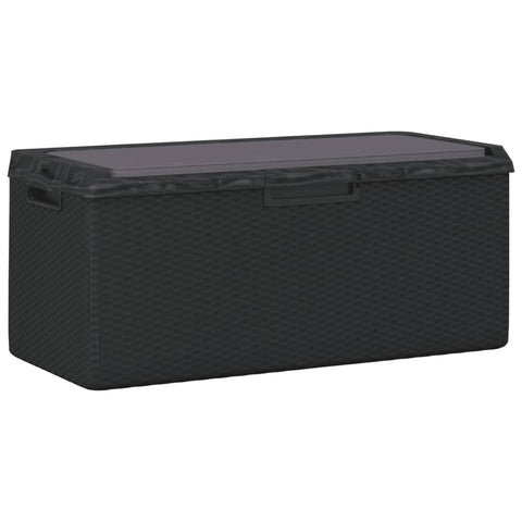 Garden Storage Box With Seat Cushion Anthracite 350 L Pp Storage Deck Boxes