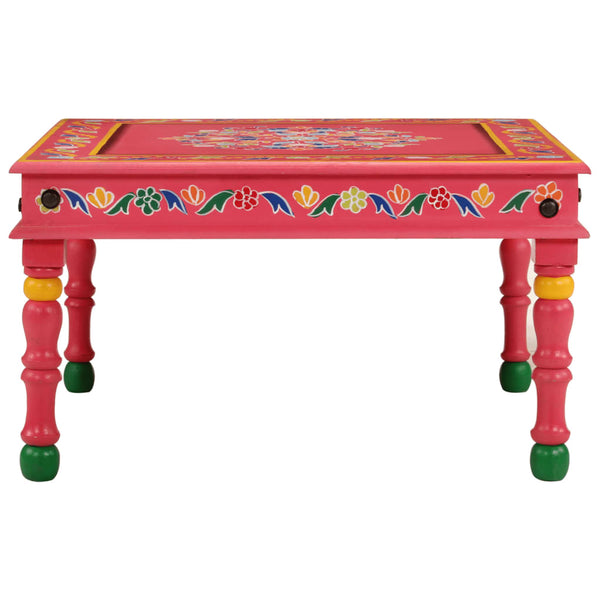 Coffee Table Pink Hand Painted Solid Wood Mango Coffee Tables