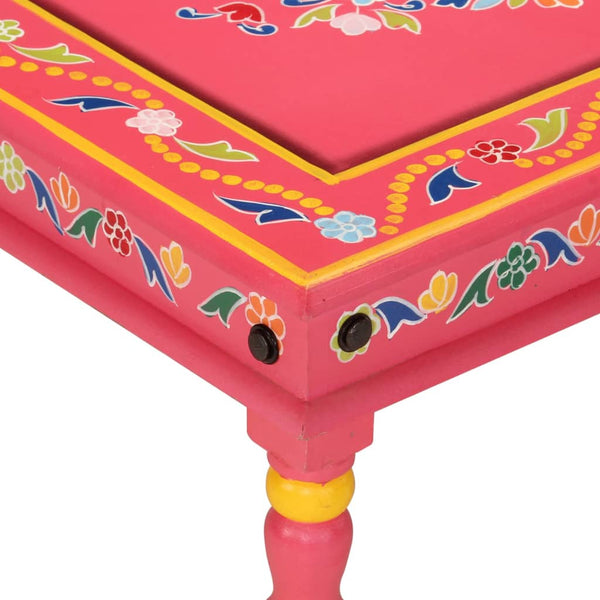 Coffee Table Pink Hand Painted Solid Wood Mango Coffee Tables