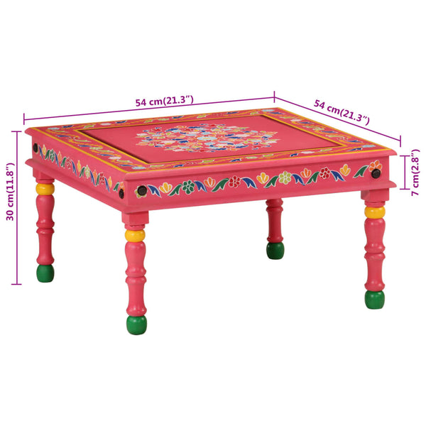 Coffee Table Pink Hand Painted Solid Wood Mango Coffee Tables