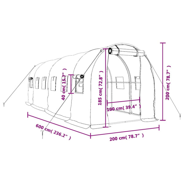 Vidaxl Greenhouse With Steel Frame 12 Ma 6X2x2 Greenhouses