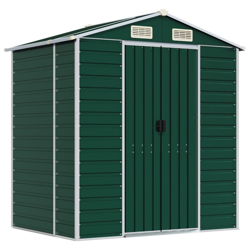 Sheds Summerhouses Carports Garden Shed Green 191X130x198 Cm Galvanised Steel
