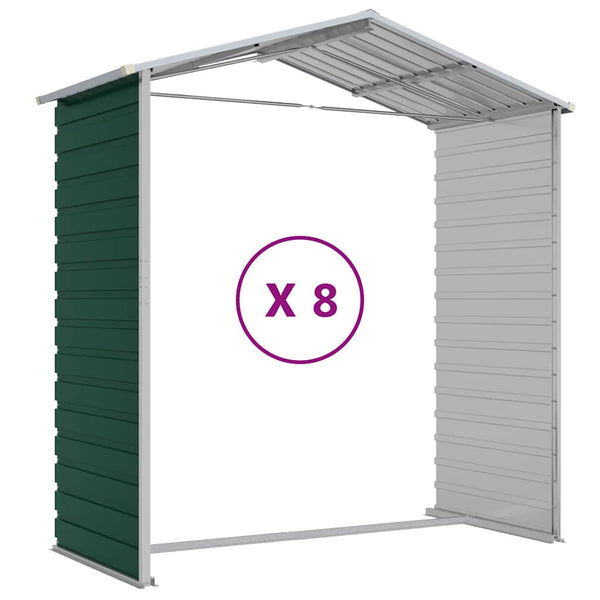 Vidaxl Garden Shed Green 191X725x198 Cm Galvanised Steel Sheds Summerhouses Carports