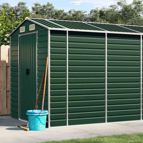 Vidaxl Garden Shed Green 191X725x198 Cm Galvanised Steel Sheds Summerhouses Carports