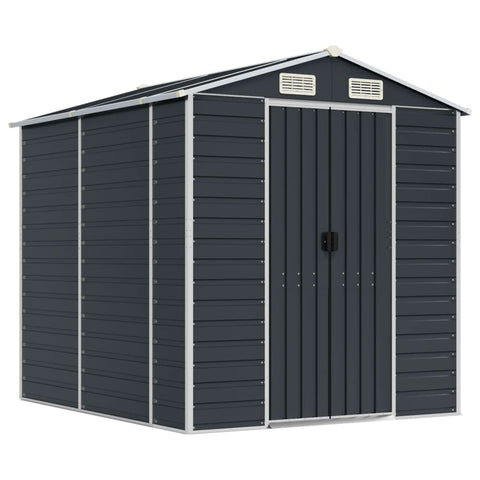 Garden Shed Anthracite 191X215x198 Cm Galvanised Steel Sheds Summerhouses Carports