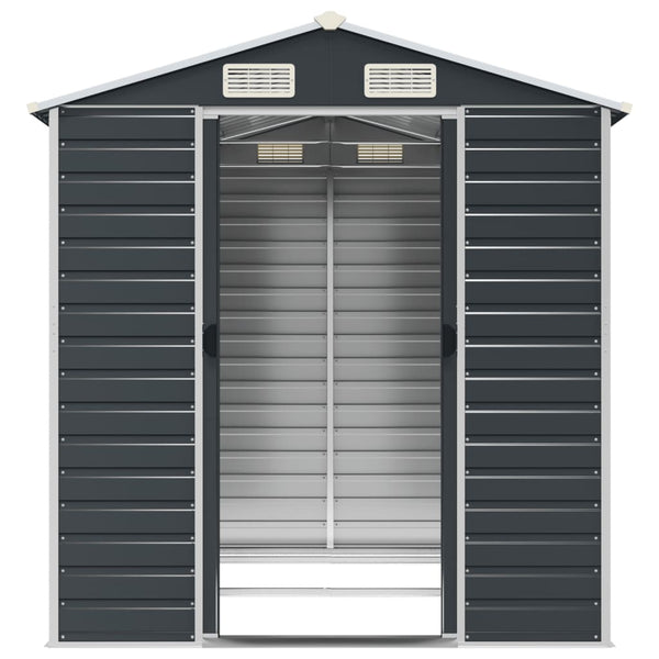 Sheds Summerhouses Carports Garden Shed Anthracite 191X215x198 Cm Galvanised Steel