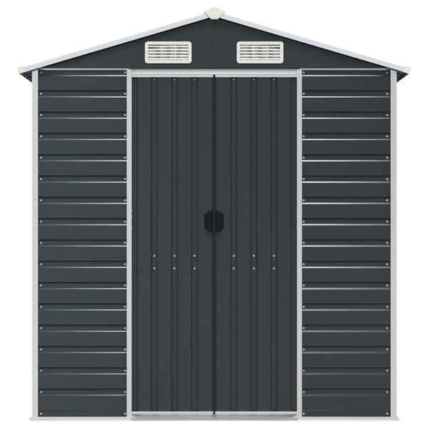 Sheds Summerhouses Carports Garden Shed Anthracite 191X640x198 Cm Galvanised Steel