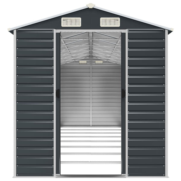 Sheds Summerhouses Carports Garden Shed Anthracite 191X725x198 Cm Galvanised Steel