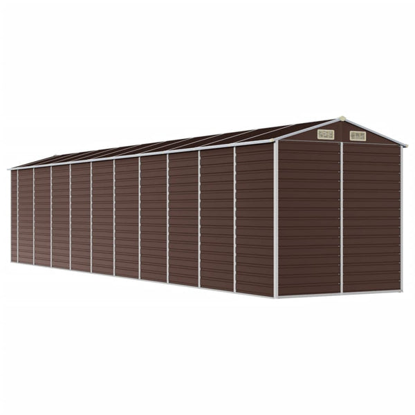 Garden Shed Brown 191X895x198 Cm Galvanised Steel Sheds Summerhouses Carports