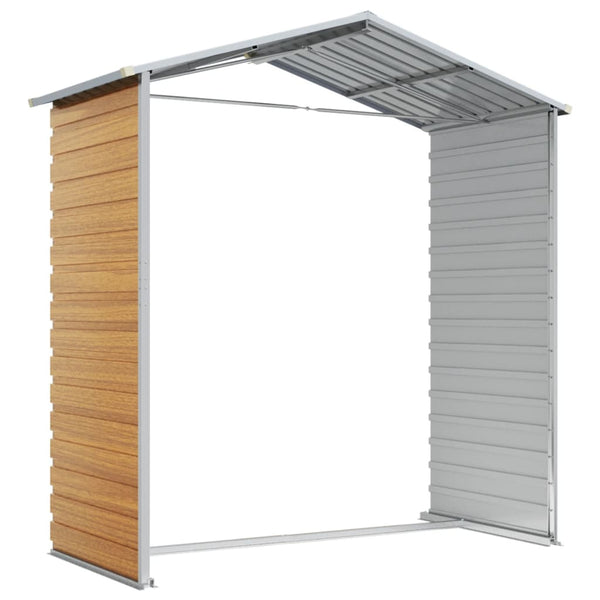 Garden Shed Light Brown 191X130x198 Cm Galvanised Steel Sheds Summerhouses Carports