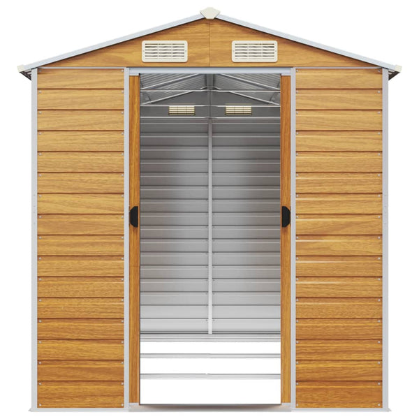 Garden Shed Light Brown 191X300x198 Cm Galvanised Steel Sheds Summerhouses Carports
