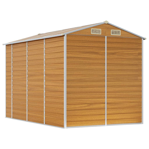 Garden Shed Light Brown 191X300x198 Cm Galvanised Steel Sheds Summerhouses Carports