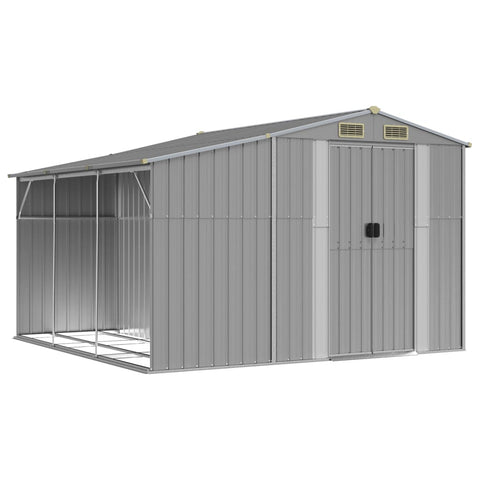 Garden Shed Grey 277X279x179 Cm Galvanised Steel Sheds Summerhouses Carports
