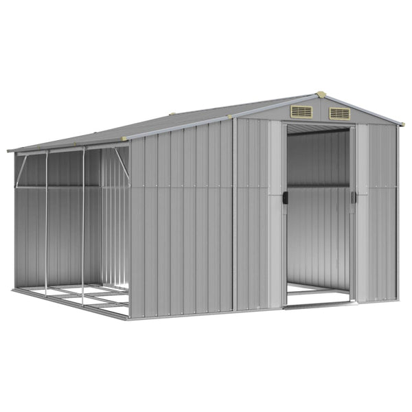 Garden Shed Grey 277X279x179 Cm Galvanised Steel Sheds Summerhouses Carports