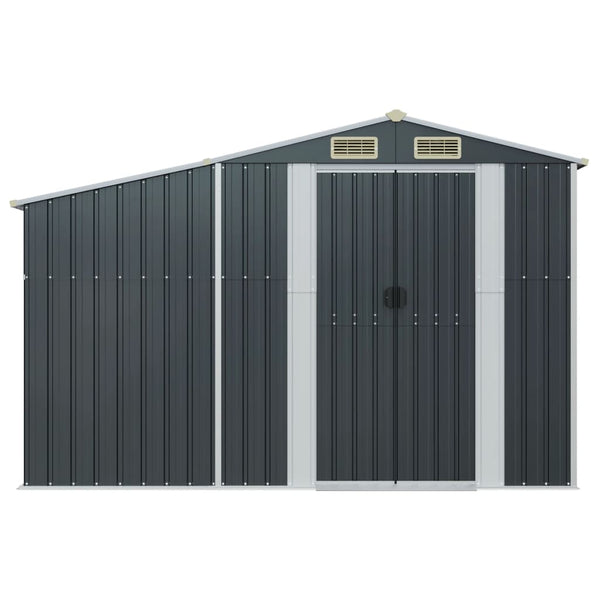 Garden Shed Anthracite 277X93x179 Cm Galvanised Steel Sheds Summerhouses Carports