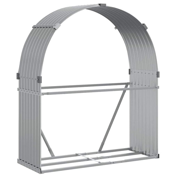 Vidaxl Log Holder Light Grey 120X45x140 Cm Galvanised Steel Firewood Racks
