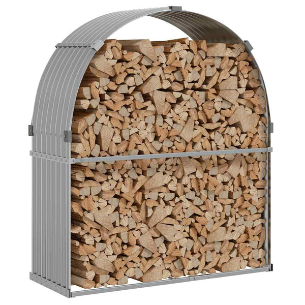 Vidaxl Log Holder Light Grey 120X45x140 Cm Galvanised Steel Firewood Racks