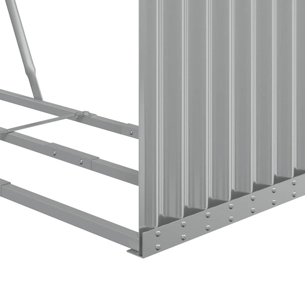 Vidaxl Log Holder Light Grey 120X45x140 Cm Galvanised Steel Firewood Racks