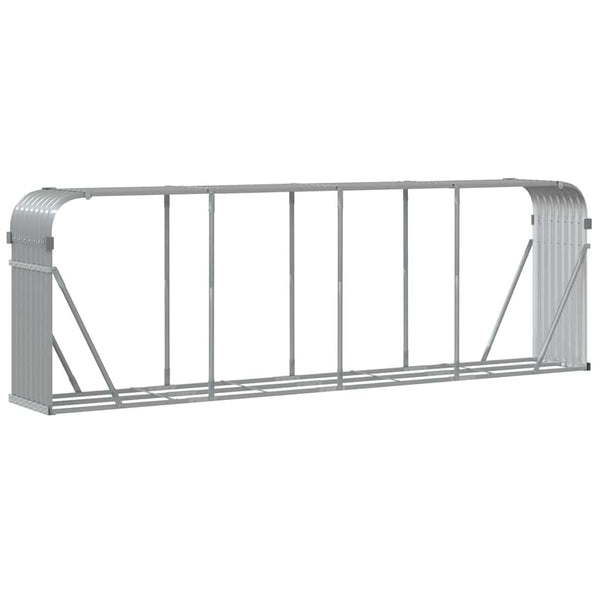Vidaxl Log Holder Light Grey 300X45x100 Cm Galvanised Steel Firewood Racks