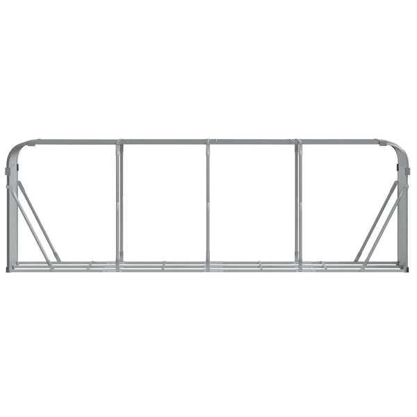Vidaxl Log Holder Light Grey 300X45x100 Cm Galvanised Steel Firewood Racks