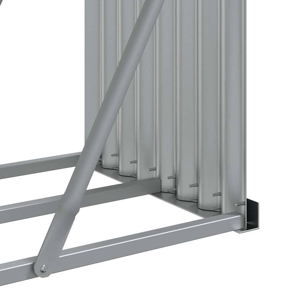 Vidaxl Log Holder Light Grey 300X45x100 Cm Galvanised Steel Firewood Racks