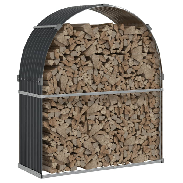 Vidaxl Log Holder Anthracite 120X45x140 Cm Galvanised Steel Firewood Racks