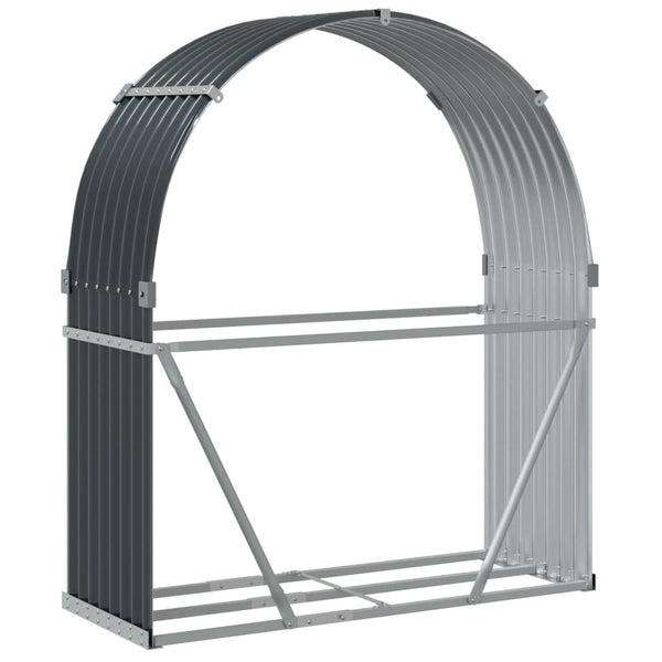 Vidaxl Log Holder Anthracite 120X45x140 Cm Galvanised Steel Firewood Racks