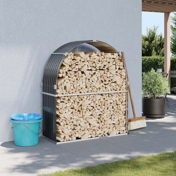 Vidaxl Log Holder Anthracite 120X45x140 Cm Galvanised Steel Firewood Racks