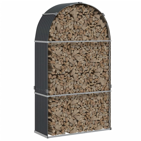 Vidaxl Log Holder Anthracite 120X45x210 Cm Galvanised Steel Firewood Racks