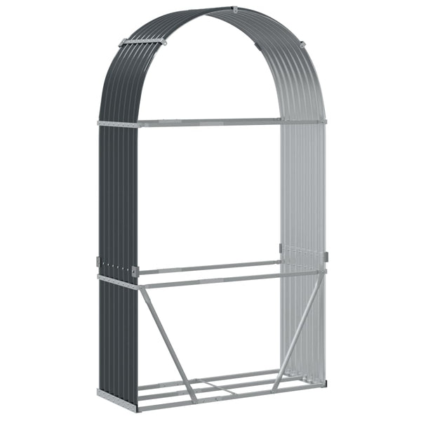 Vidaxl Log Holder Anthracite 120X45x210 Cm Galvanised Steel Firewood Racks