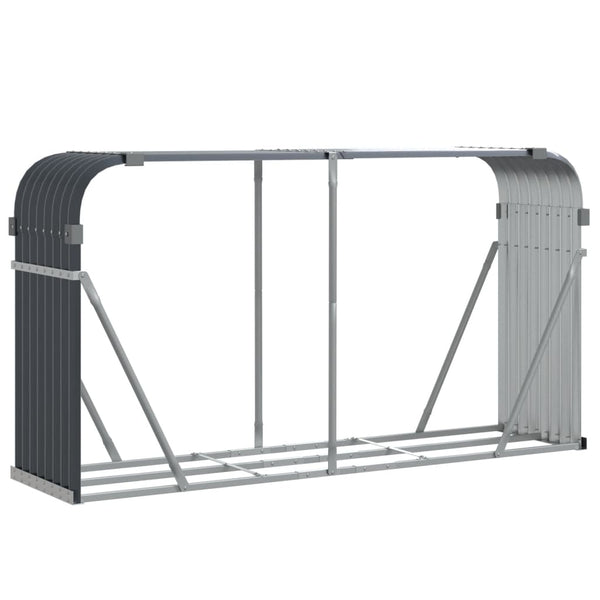 Vidaxl Log Holder Anthracite 180X45x100 Cm Galvanised Steel Firewood Racks